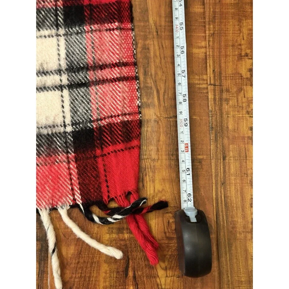Vintage 62x52” Faribo Plaid Fluff-Loomed Faribault, MN Made in USA Wool Blanket